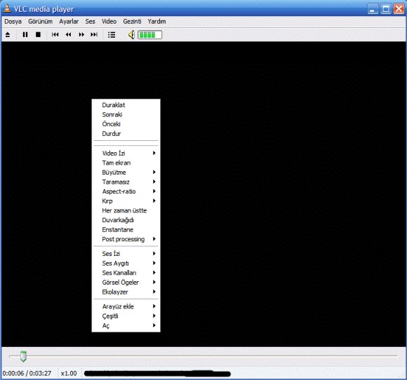 VLC Media Player Ekran Görüntüsü