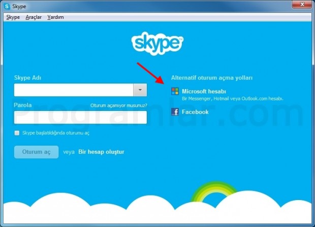 Skype ilk ekran