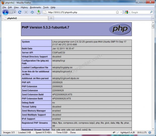 Ubuntu 10.04 Server  da Lighttpd & PHP5 ve MySQL Kurulumu