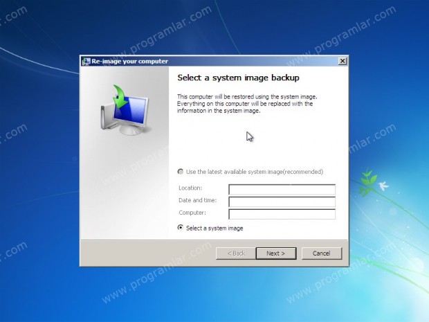 windows 7 sistem kurtarma seçenekleri