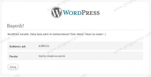 Wordpress 3.0.1 Kurulumu