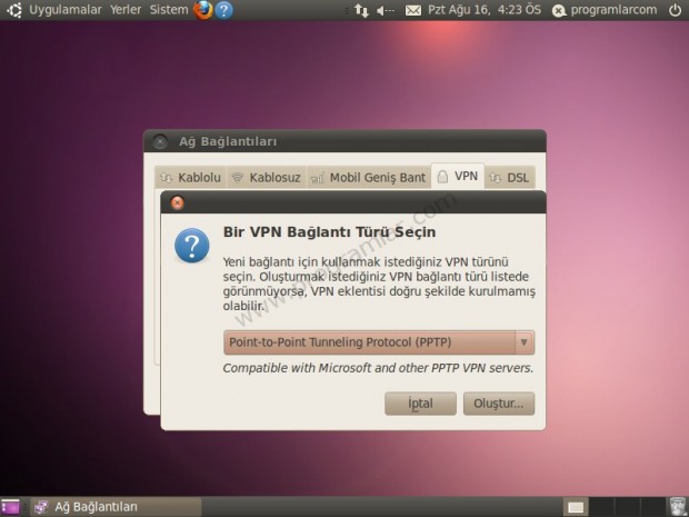 Ubuntu  da PPTP VPN bağlantısı yapmak