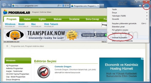 Internet Explorer 9 Açılış Sayfası Değiştirme