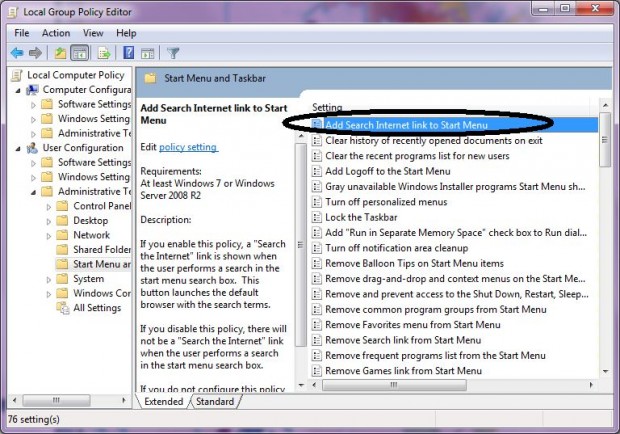 Windows 7 Başlangıç Menüsü ne Internet Explorer eklemek