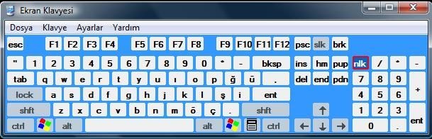 ekran klavyesi