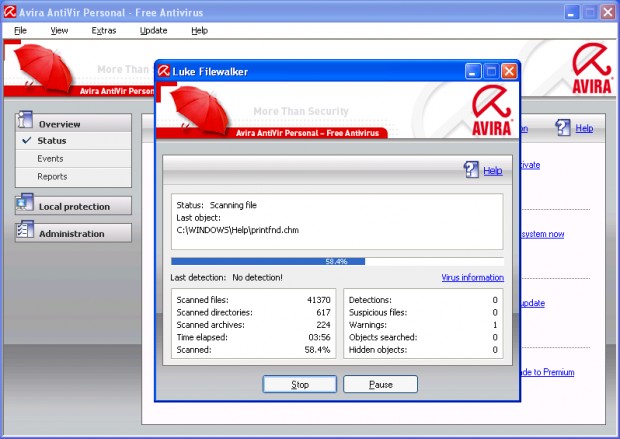 Avira AntiVir Personal - Free Antivirus 8.1.0.326