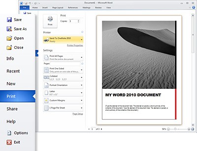 Microsoft Office 2010- Word ribbon menu