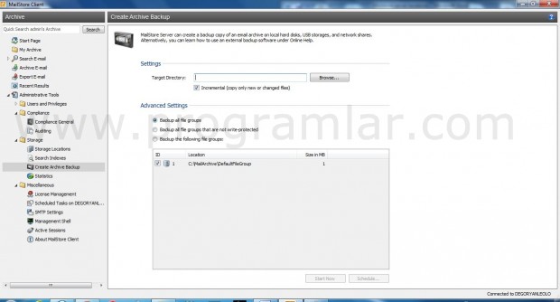 MailStore Server Ekran Görüntüsü