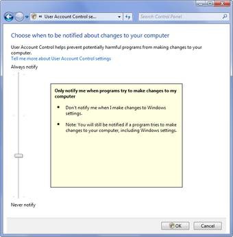 Windows 7 Kullanıcı hesabı kontrol