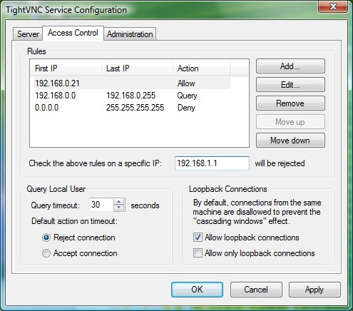 TightVNC Ekran Görüntüsü