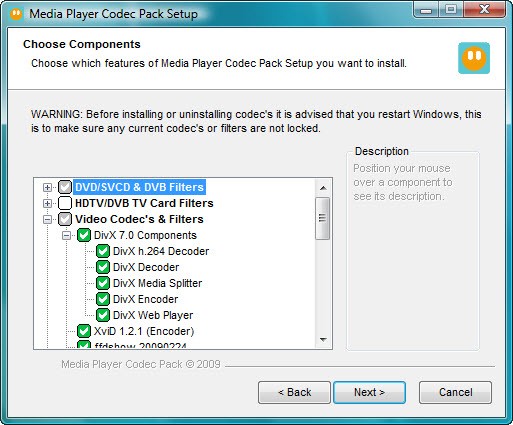 Media Player Codec Pack Ekran Görüntüsü