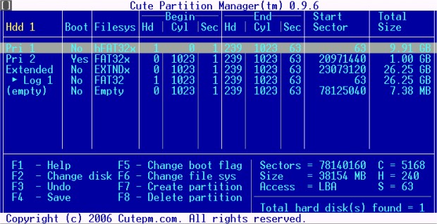 Cute Partition Manager ekran goruntusu 2
