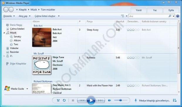Windows Media Player Ekran Görüntüsü