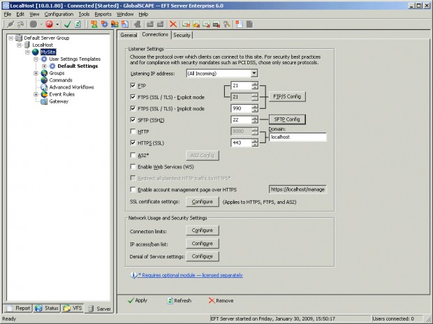 GlobalScape Secure FTP Server GlobalScape Secure FTP Server