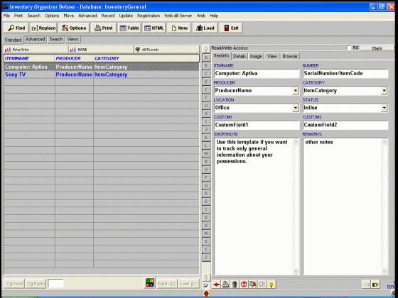 Inventory Organizer Deluxe Inventory Organizer Deluxe