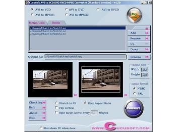 Cucusoft MPEG/Mov/DivX/AVI to VCD/DVD/SVCD Converter Lite Cucusoft MPEG/Mov/DivX/AVI to VCD/DVD/SVCD Converter Lite
