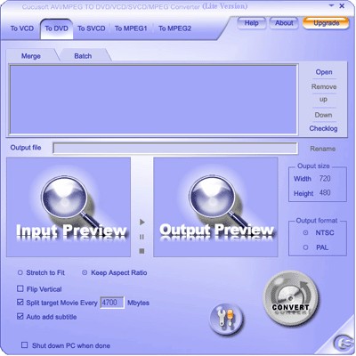 Cucusoft MPEG/Mov/DivX/AVI to VCD/DVD/SVCD Converter Lite