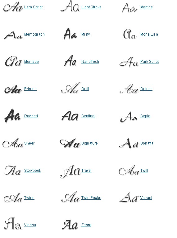 Script And Calligraphy Fonts