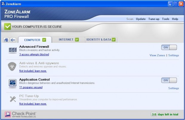 ZoneAlarm Pro Firewall Ekran goruntusu 2