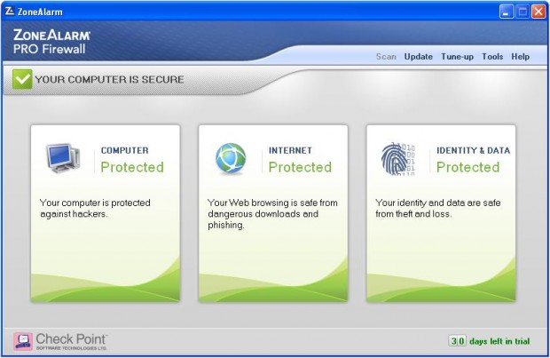 ZoneAlarm Pro Firewall Ekran goruntusu