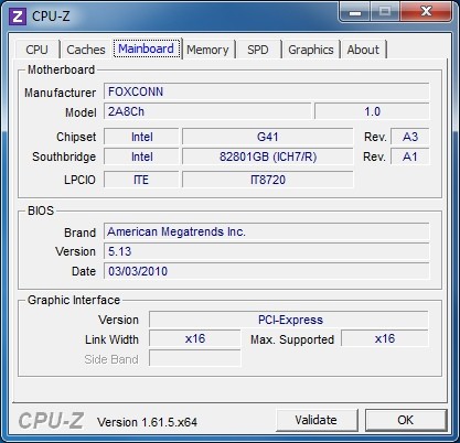 CPU-Z Ekran Goruntusu - Mainboard