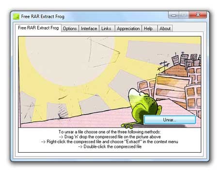 Free RAR Extract Frog