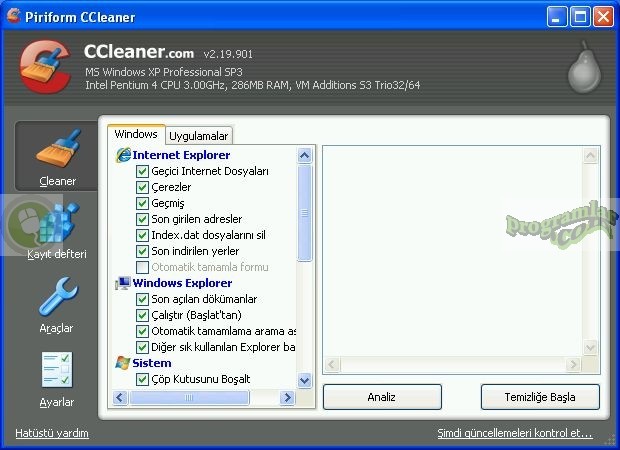 CCleaner Ekran Görüntüsü CCleaner Ekran Görüntüsü