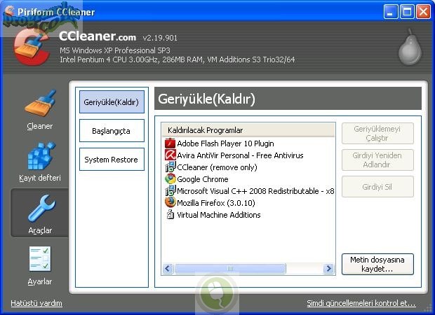 CCleaner Ekran Görüntüsü CCleaner Ekran Görüntüsü