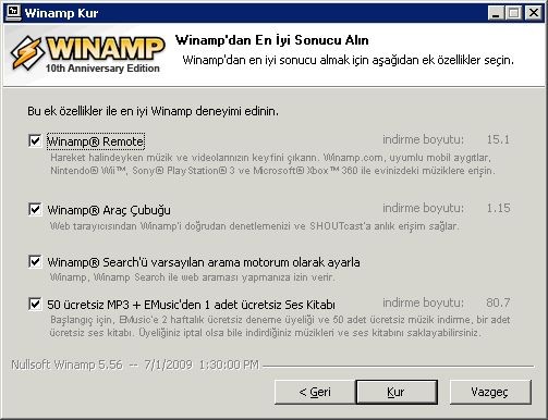 Winamp Ekran Görüntüsü