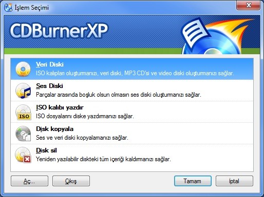 CDBurnerXP Ekran Görüntüsü