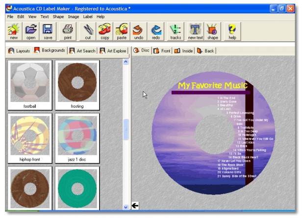 Acoustica CD/DVD Label Maker