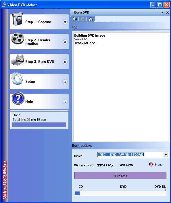 Video DVD Maker Free Ekran Goruntusu 02 Burn