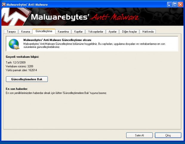 Malwarebytes Anti-Malware Ekran Görüntüsü Malwarebytes Anti-Malware Ekran Görüntüsü