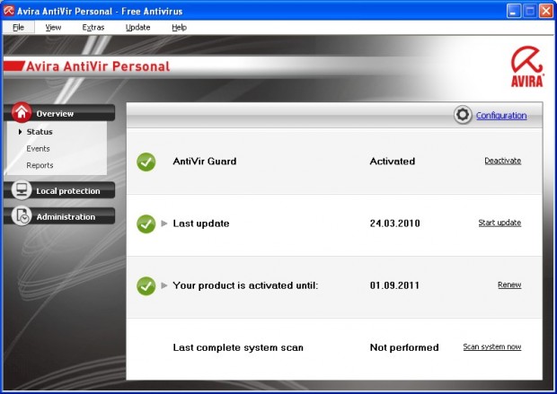 Avira AntiVir Personal - Free Antivirus