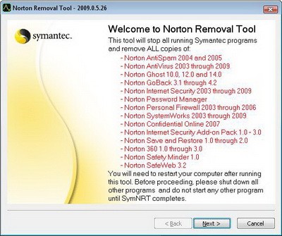 Norton Removal Tool (SymNRT)