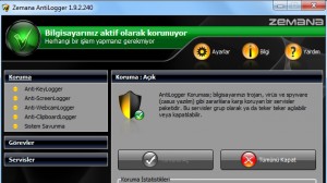 Zemana AntiLogger Ekran Goruntusu 01