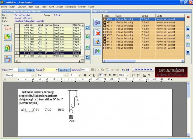 Test Maker Ekran Goruntusu