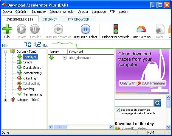 Download Accelerator Plus Ekran Görüntüsü