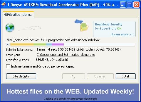 Download Accelerator Plus Ekran Görüntüsü