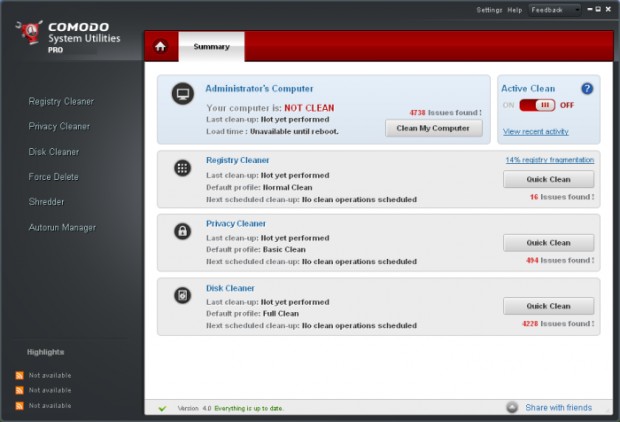 Comodo System Utilities Ekran Goruntusu