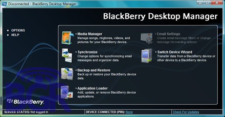 BlackBerry Desktop Manager BlackBerry Desktop Manager
