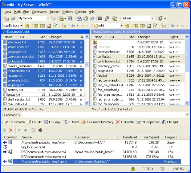 WinSCP Ekran Görüntüsü