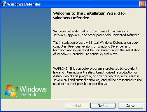 Microsoft Windows Defender Microsoft Windows Defender