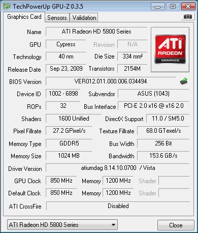 GPU-Z Ekran Görüntüsü