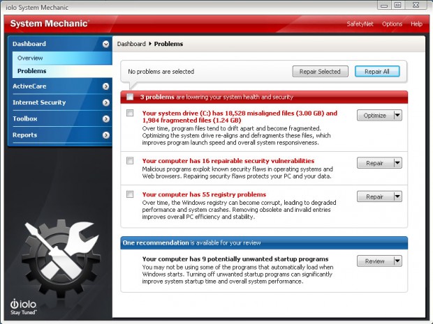 System Mechanic Ekran Goruntusu 1