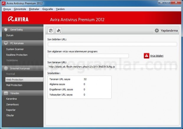 Avira AntiVir Premium Ekran Goruntusu - Web Protection