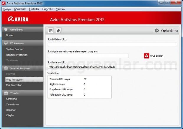Avira AntiVir Premium Ekran Goruntusu - Web Protection Avira AntiVir Premium Ekran Goruntusu - Web Protection