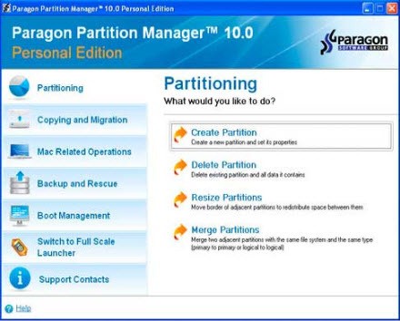 Paragon Partition Manager Personal Paragon Partition Manager Personal