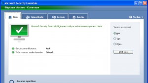 Microsoft Security Essentials Ekran Görüntüsü