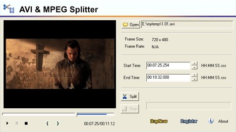 Boilsoft Video Splitter Ekran Görüntüsü